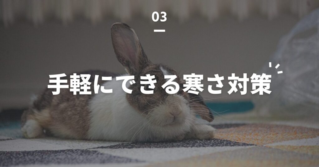 うさぎ寒さ対策「手軽にできる寒さ対策」